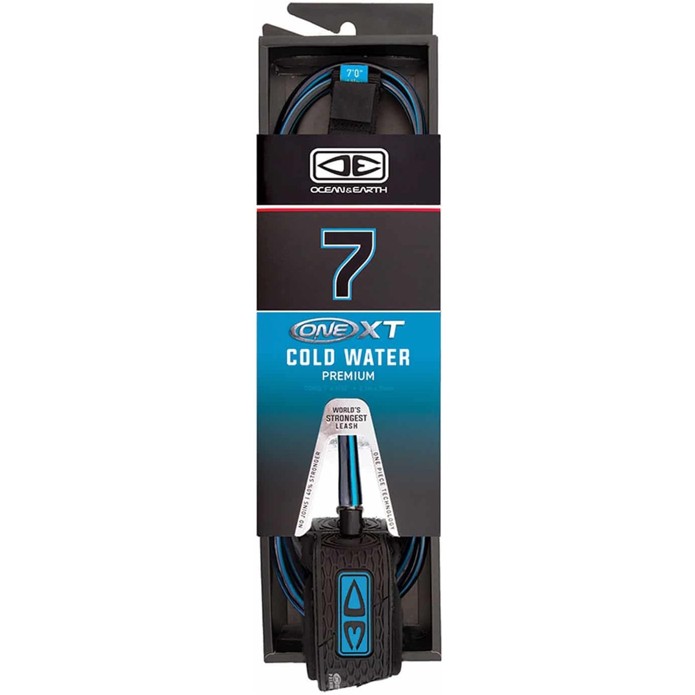 2026 Ocean and Earth Cold Water Premium One-XT Surf Leash OESLCP60NXT - Black / Blue